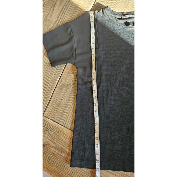 Zara Womens Top Small Black Mesh Sheer Cut Out Tank Short Sleeve Textured Shirt - Picture 11 of 11